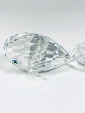 VTG Swarovski Crystal MOBY DICK WHALE Figurine W/Box , Made In Austria.